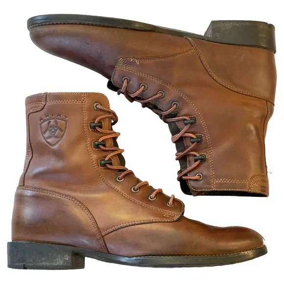 Ariat Heritage Lacer II Leather Western
Roper Brown Lace Up Kiltie Boots 7.5 B - Picture 7 of 15